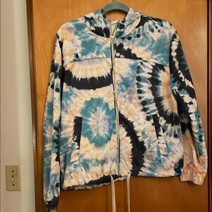 Ivory Ella Tie-Dye Jacket - Blue, Yellow, White